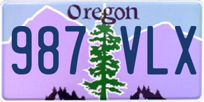 OR license plate 987VLX