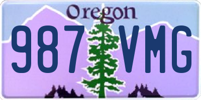 OR license plate 987VMG