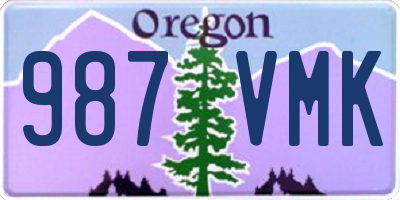 OR license plate 987VMK
