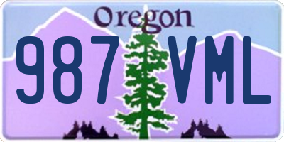OR license plate 987VML