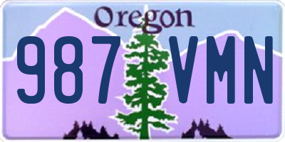 OR license plate 987VMN