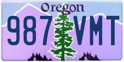 OR license plate 987VMT