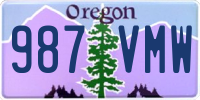 OR license plate 987VMW