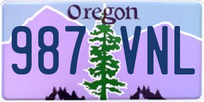 OR license plate 987VNL