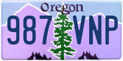 OR license plate 987VNP