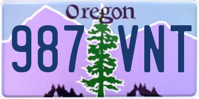 OR license plate 987VNT