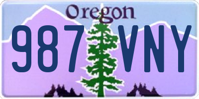 OR license plate 987VNY