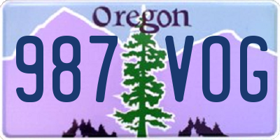 OR license plate 987VOG