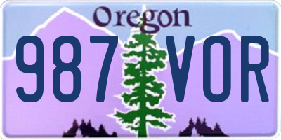 OR license plate 987VOR