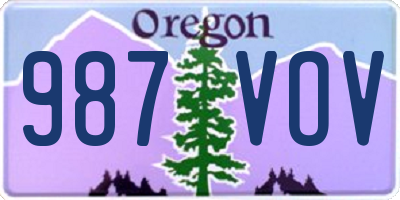 OR license plate 987VOV
