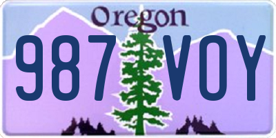OR license plate 987VOY