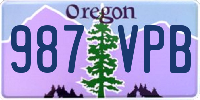 OR license plate 987VPB