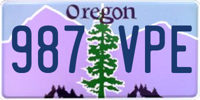 OR license plate 987VPE