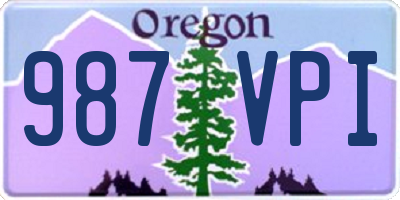 OR license plate 987VPI