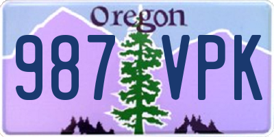 OR license plate 987VPK