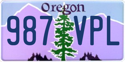 OR license plate 987VPL