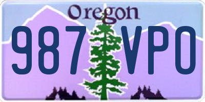 OR license plate 987VPO
