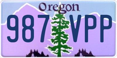 OR license plate 987VPP