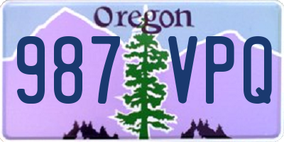 OR license plate 987VPQ
