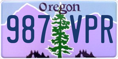 OR license plate 987VPR