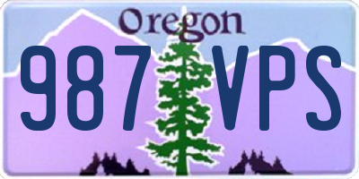 OR license plate 987VPS