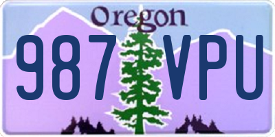 OR license plate 987VPU