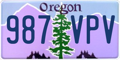 OR license plate 987VPV