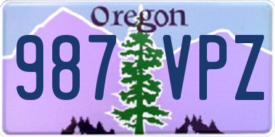 OR license plate 987VPZ