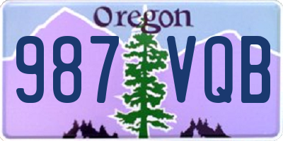 OR license plate 987VQB
