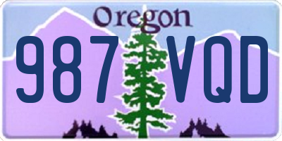 OR license plate 987VQD