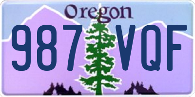 OR license plate 987VQF