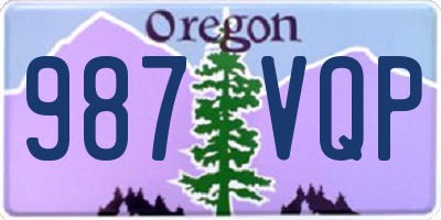 OR license plate 987VQP