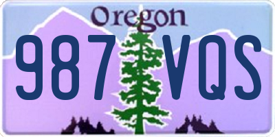 OR license plate 987VQS