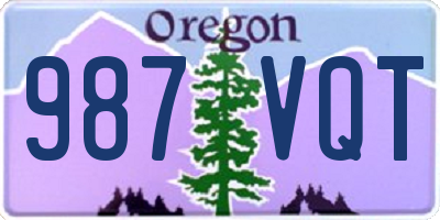 OR license plate 987VQT