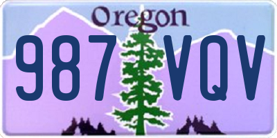 OR license plate 987VQV