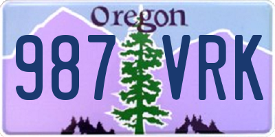 OR license plate 987VRK