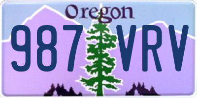 OR license plate 987VRV