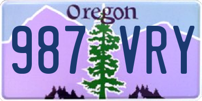 OR license plate 987VRY