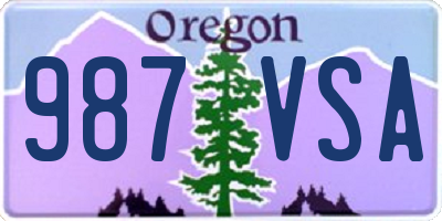 OR license plate 987VSA