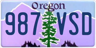 OR license plate 987VSD