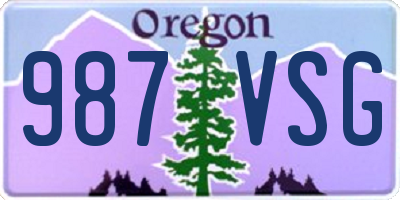 OR license plate 987VSG