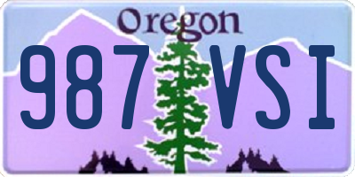 OR license plate 987VSI