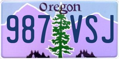 OR license plate 987VSJ