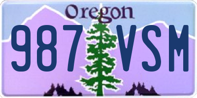 OR license plate 987VSM