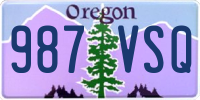 OR license plate 987VSQ