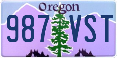 OR license plate 987VST