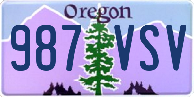 OR license plate 987VSV