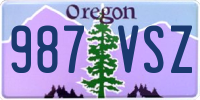 OR license plate 987VSZ