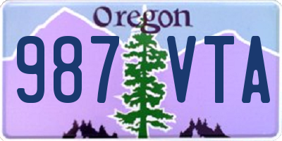 OR license plate 987VTA