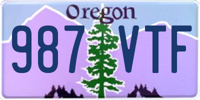 OR license plate 987VTF